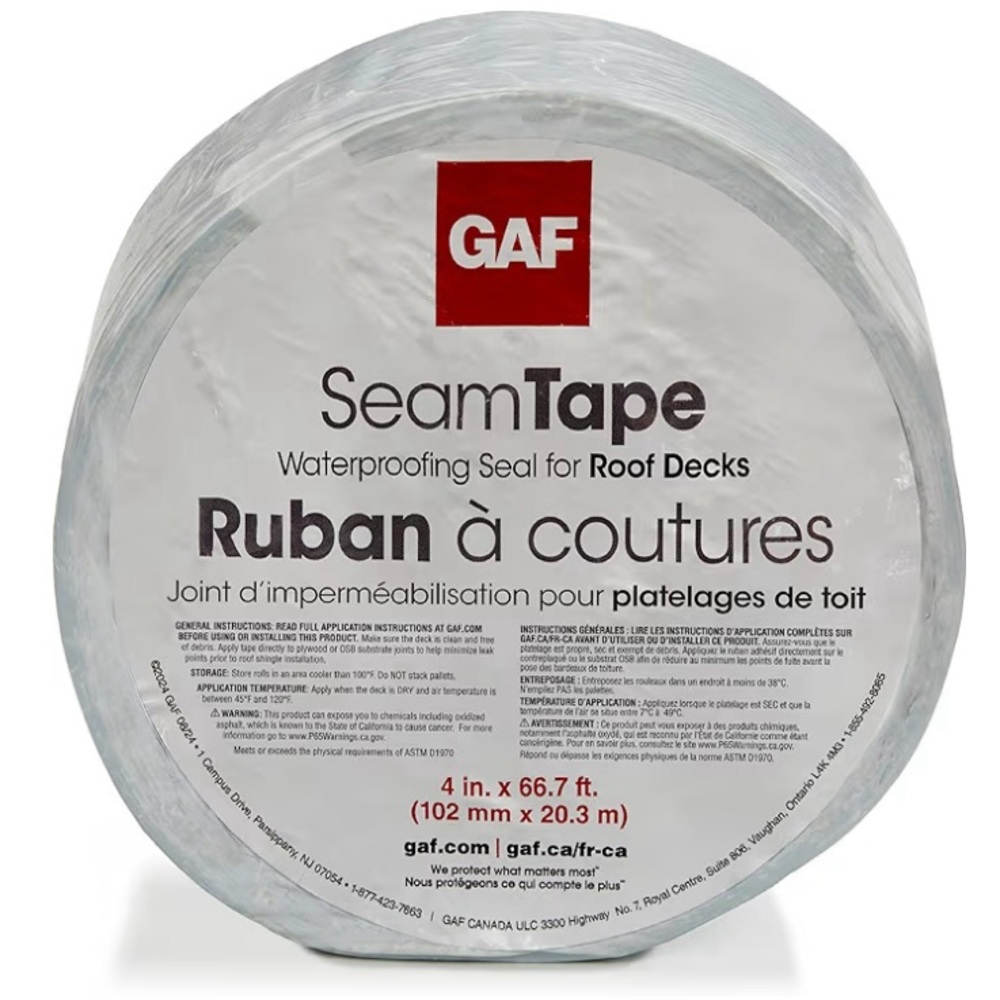 Roof Deck Seam Tape (4" x 67')-Seals Joints for Extra Water Protection, New